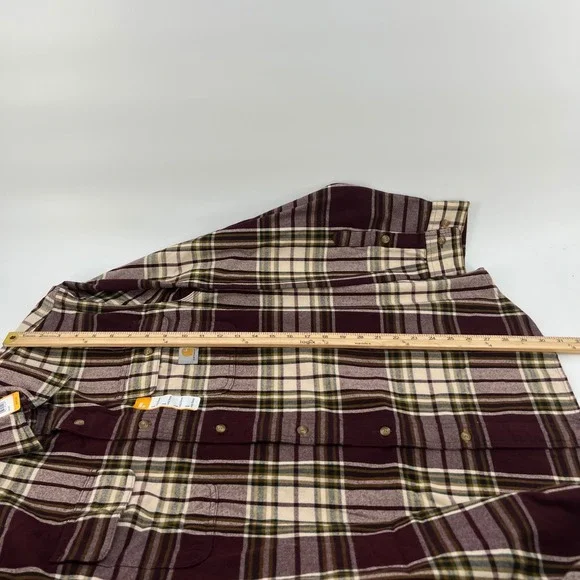 Carhartt TW4451-M Mens Large Loose Fit Heavyweight Flannel Long Sleeve Shirt New - Picture 7 of 9